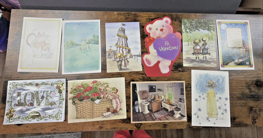 Vtg Lot of 10 Mixed Greeting Cards Foil Warren Brownsword Kelly AHAF Engelbreit